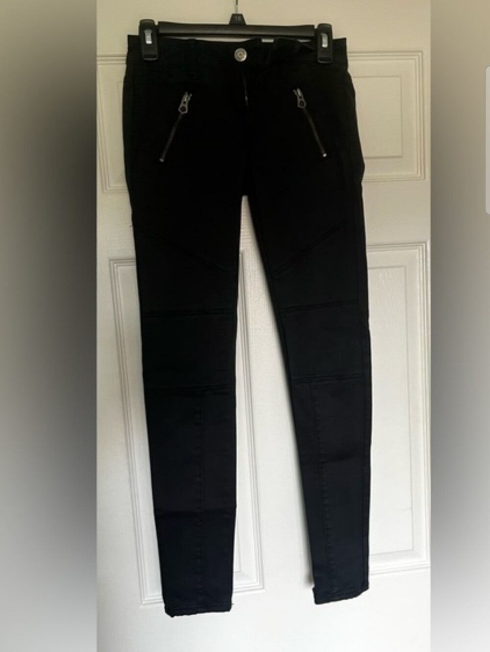 American Eagle Outfitters Black Skinny Moto Zip Pocket Ponte Pants - Picture 2 of 5